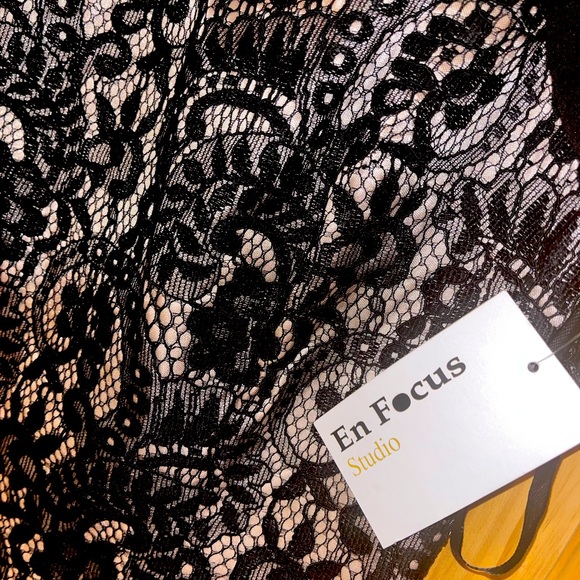 Size 4 NWT light pink with black lace sheath dress - Picture 2 of 4